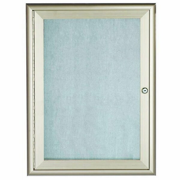 Aarco Indoor/Outdoor Waterfall Series Bulletin Board Clear Satin Anodized 36"x24" OWFC3624